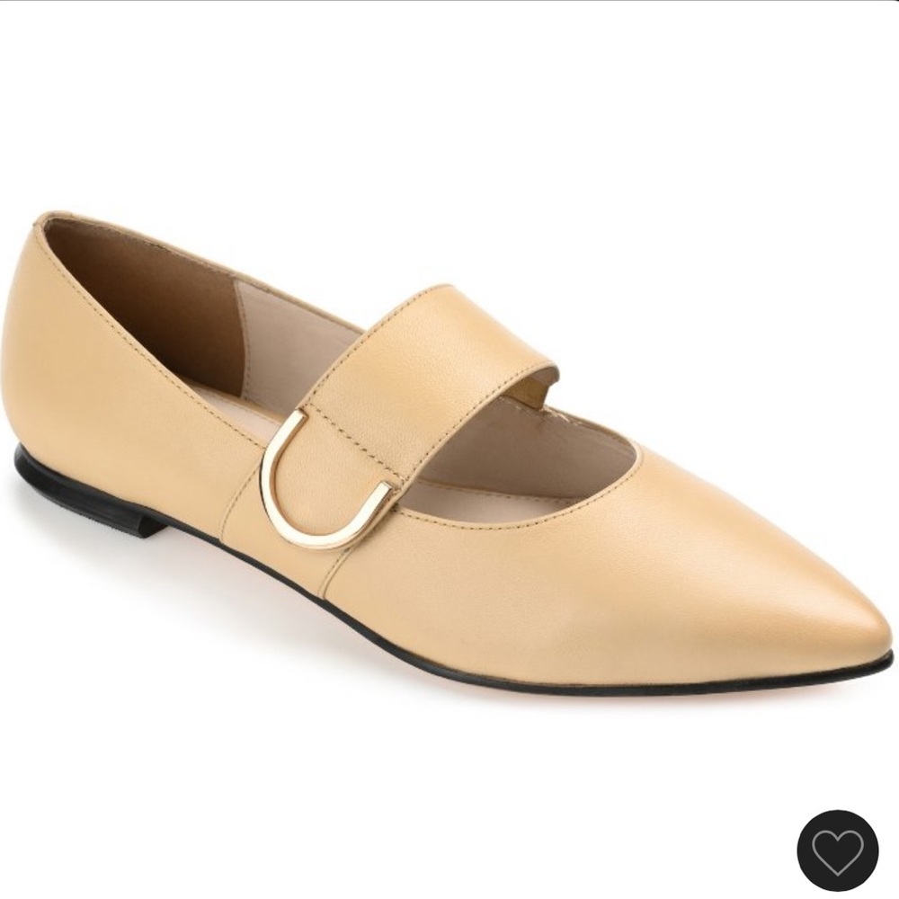 Journee Signature Emerence Loafer Pointed Toe Slip On Flats Tan Size 7.5